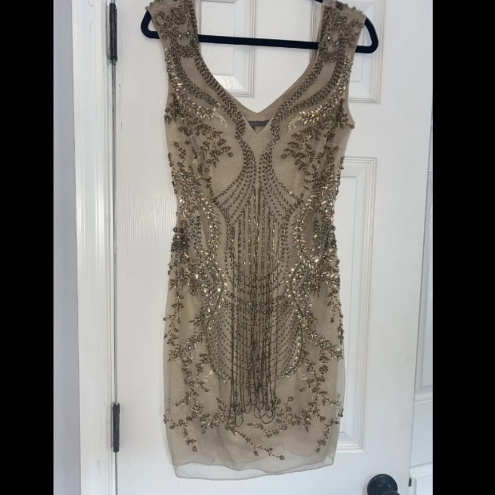 Issue New York Fully Beaded Formal Cocktail Dress Size 8